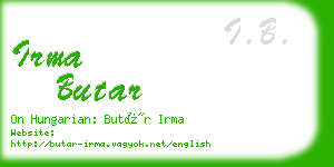 irma butar business card